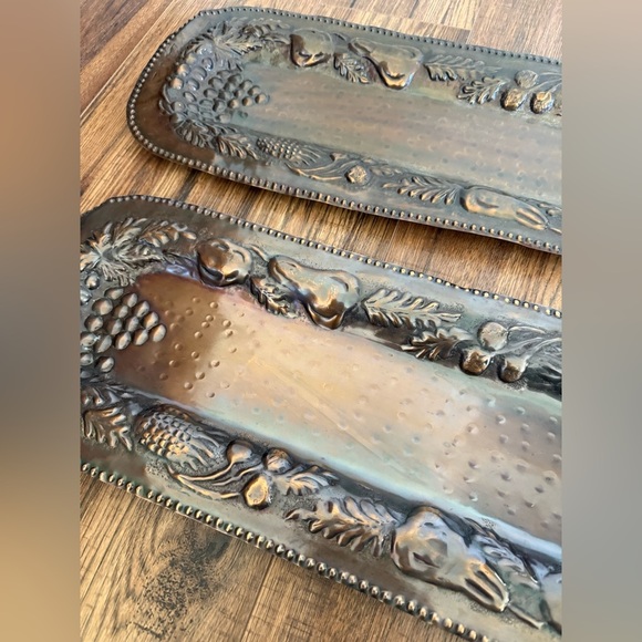 VINTAGE HAMMERED COPPER FRUIT TRAYS 2 (Made IN INDIA) - Picture 3 of 9